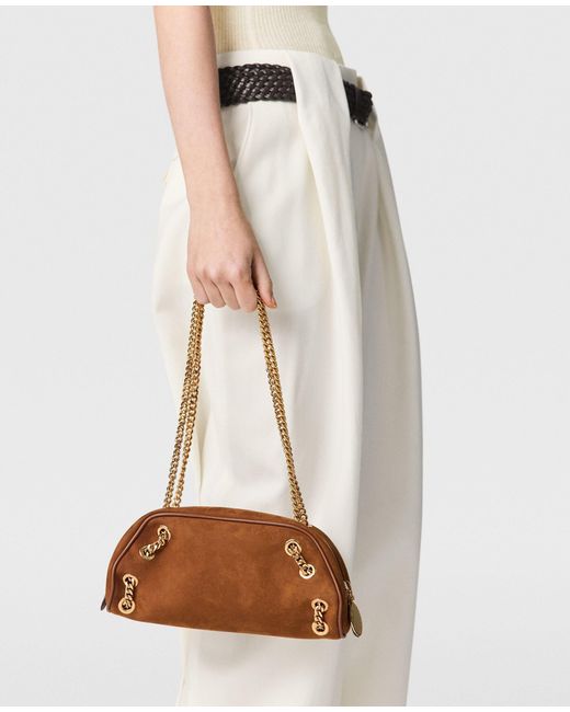 Stella McCartney Brown Brandy Falabella Bowling Shoulder Bag