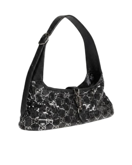 Gucci Black Jackie Slim Metallic Evening Bag
