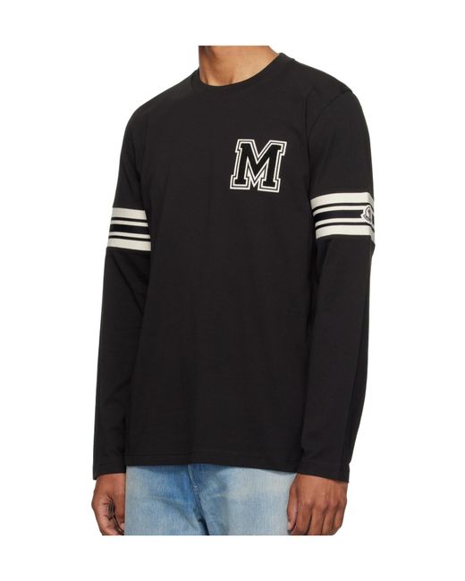 Moncler Black M-Embroidered T-Shirt for men