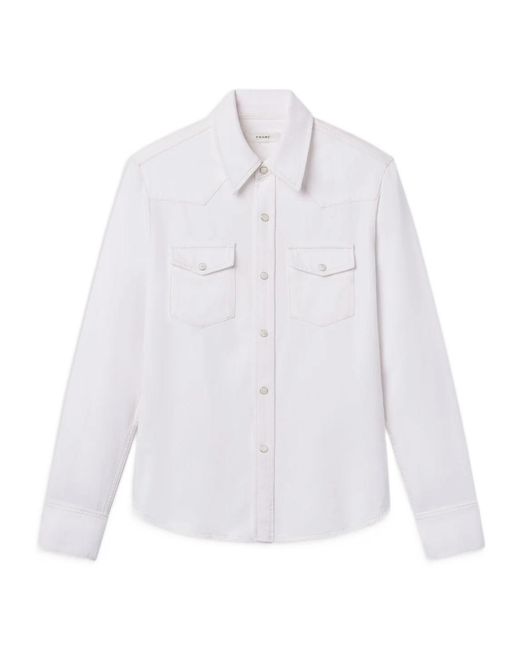 FRAME White Long Sleeved Buttoned Shirt