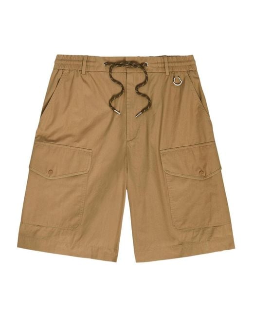 Moncler Natural Cotton Cargo Shorts for men