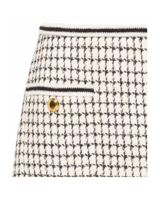 Miu Miu White Checked Tweed Skirt