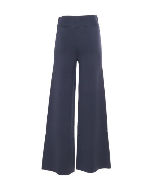 P.A.R.O.S.H. Blue P.A.R.O..H. Roma Wide Leg Knitted Trousers