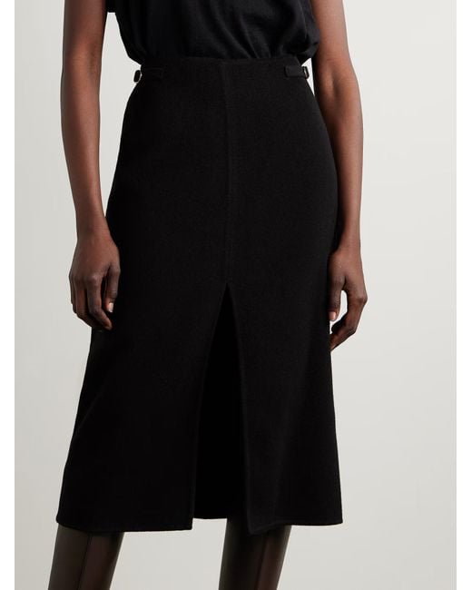 Gabriela Hearst Black Slit Midi Skirt