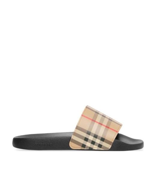 Burberry White Vintage Check Sandals for men