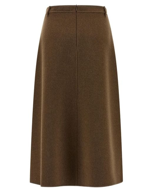 Max Mara Brown 'S Gloria Flared Midi Skirt
