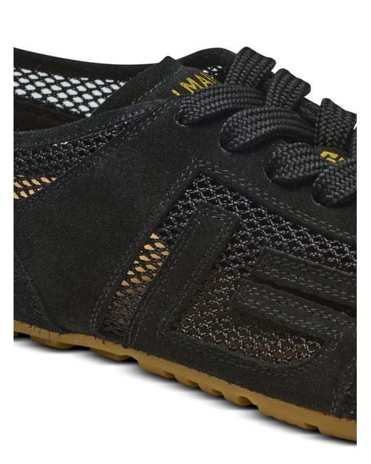 Balmain Black Racer 45 Lace-Up Sneakers