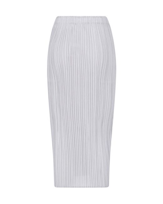 Pleats Please Issey Miyake White Pleated Skirt