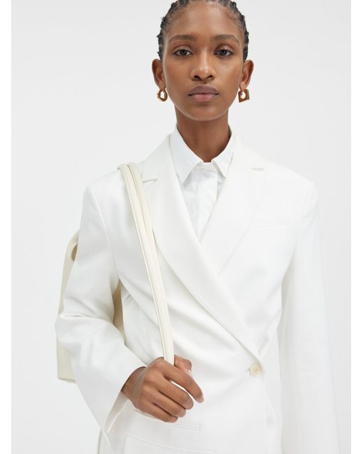 Jacquemus White Crossover Double-Breasted Blazer