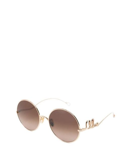 Chloé Pink Chloé Eyewear Round Frame Sunglasses