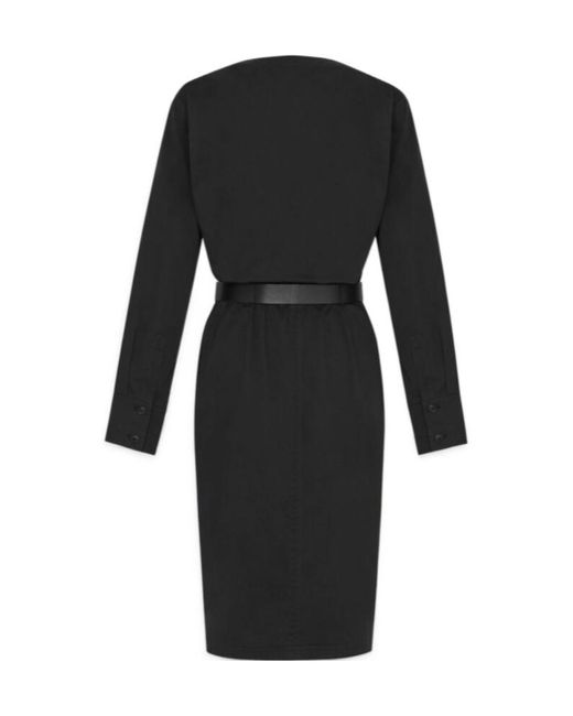 Saint Laurent Black Belted Wrap Dress