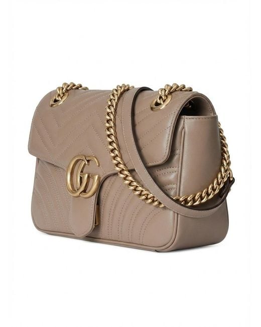 Gucci Natural Gg Marmont Medium Shoulder Bag