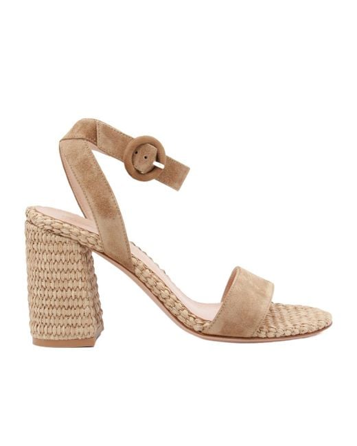Gianvito Rossi Metallic Luana Ankle-Strap Sandals