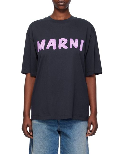 Marni Blue T-Shirt With Logo