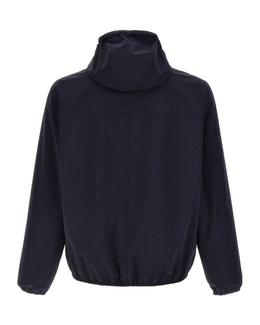 Brunello Cucinelli Blue Waterproof Jacket With Hood for men