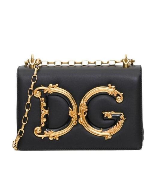 Dolce & Gabbana Black Dg Chain Crossbody Bag