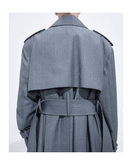 Bottega Veneta Blue Wool And Mohair Trench Coat