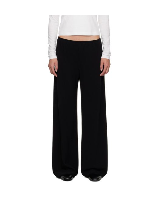 The Row Black Wide-Leg Casual Trousers