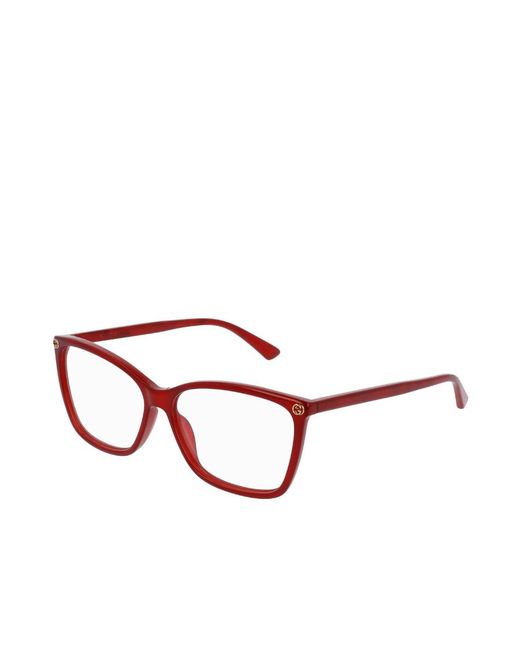Gucci Red Eyewear Cat-Eye Frame Glasses