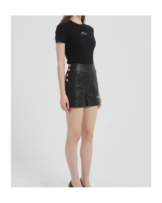 Marissa Chiara Black Button Shorts