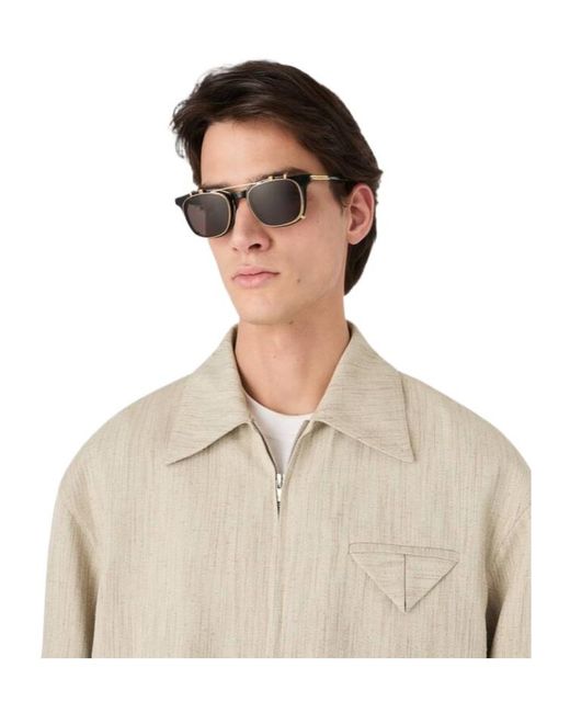 Bottega Veneta Natural Classic Square Clip On Sunglasses for men
