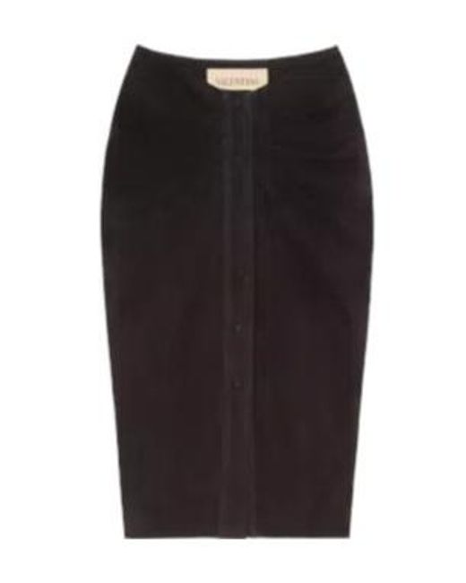 Valentino Black Button Detailed Gathered Skirt