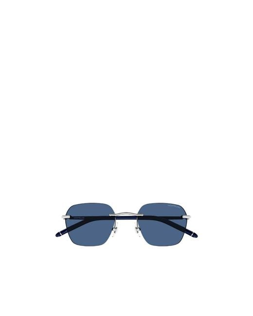 Montblanc Blue Eyewear Square Frame Sunglasses