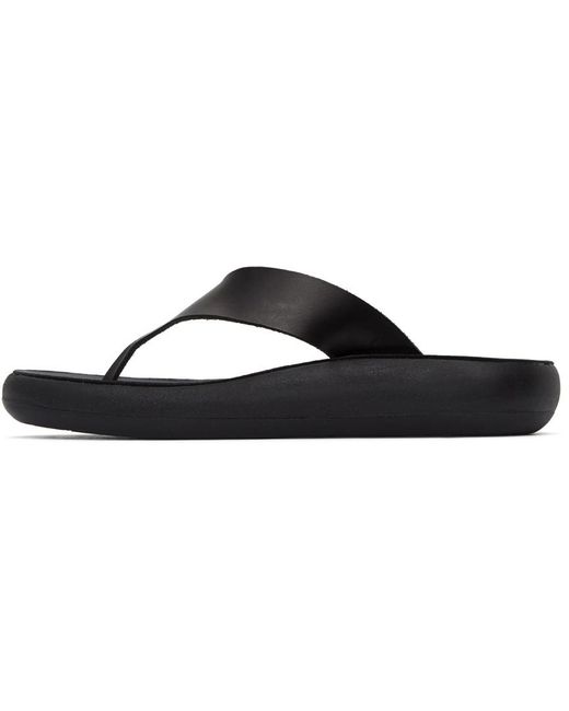 Ancient Greek Sandals Black Logo Slippers
