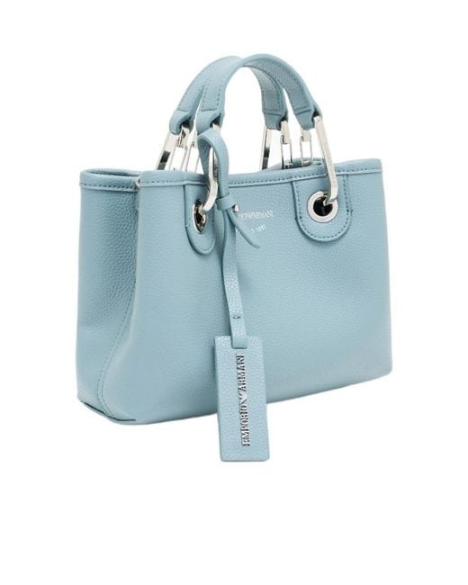 Emporio Armani Blue Mini Myea Top-Handle Tote Bag