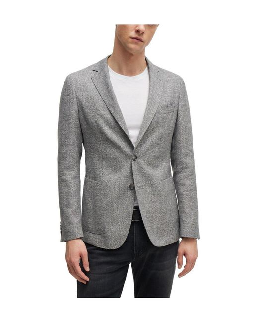 Boss Gray Light Unstructured Blazer for men