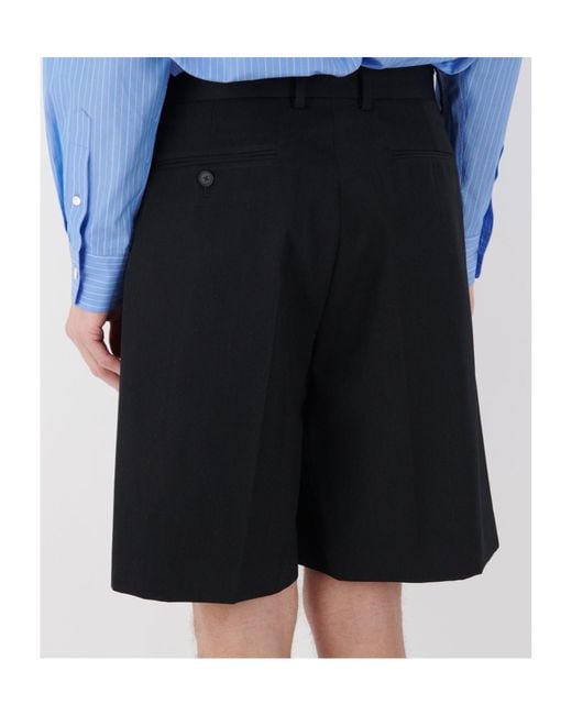 Auralee Black Wool Belt Loop Shorts for men