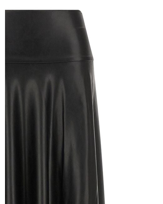 Norma Kamali Black Flared Maxi Skirt
