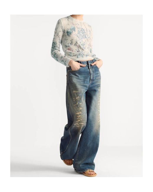 Dior White Embroidered Sweater