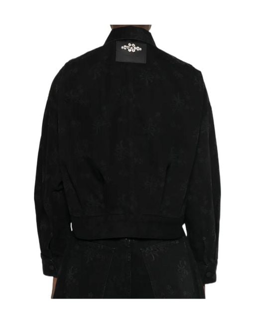 Simone Rocha Black Casual Jacket With Collar Detailing