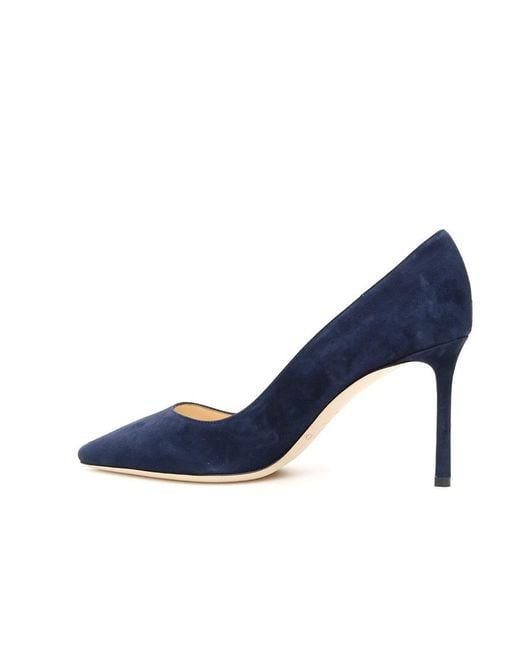 Jimmy Choo Blue Romy 85 Pumps