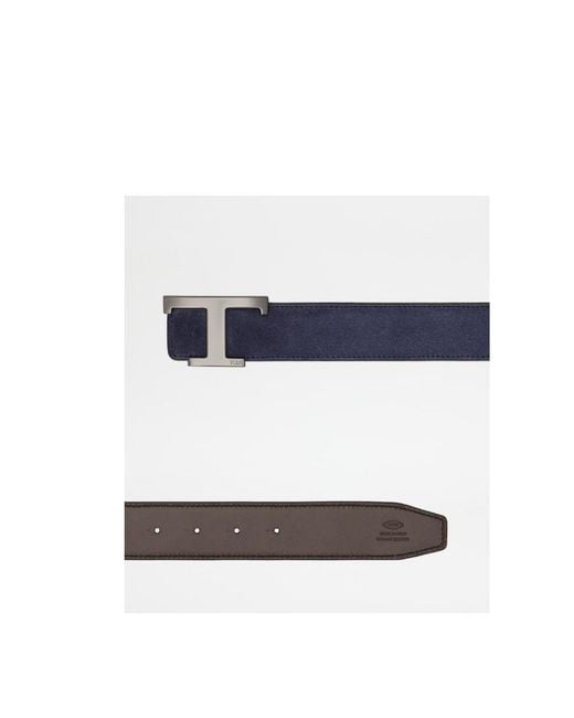 Tod's Blue T Timeless Buckled Reversible Belt for men
