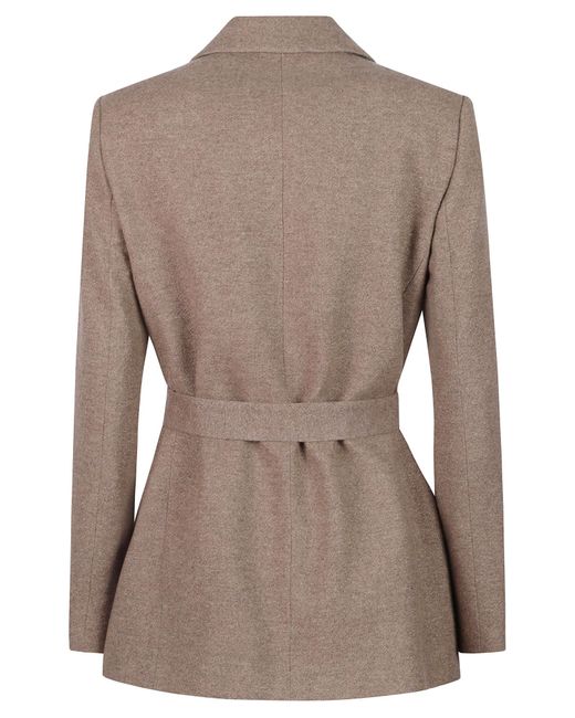 Peserico Brown Long-Sleeved Belted Blazer