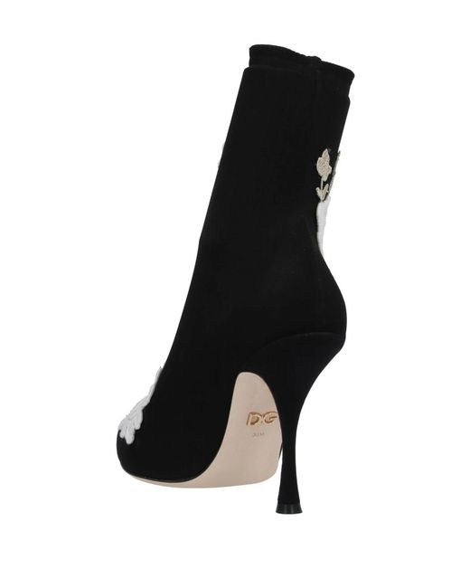 Dolce & Gabbana Black Print Ankle Boots
