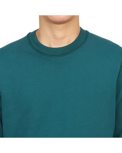 Stone Island Blue Compass-Patch Cotton Sweatshirt for men
