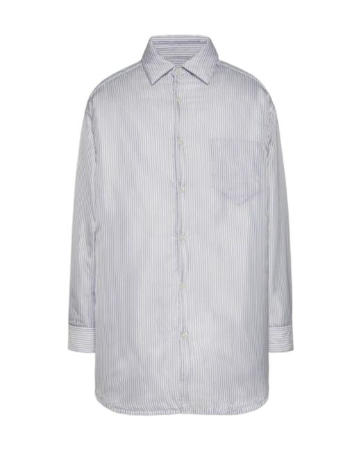 Maison Margiela Gray Padded Stripe Shirt for men
