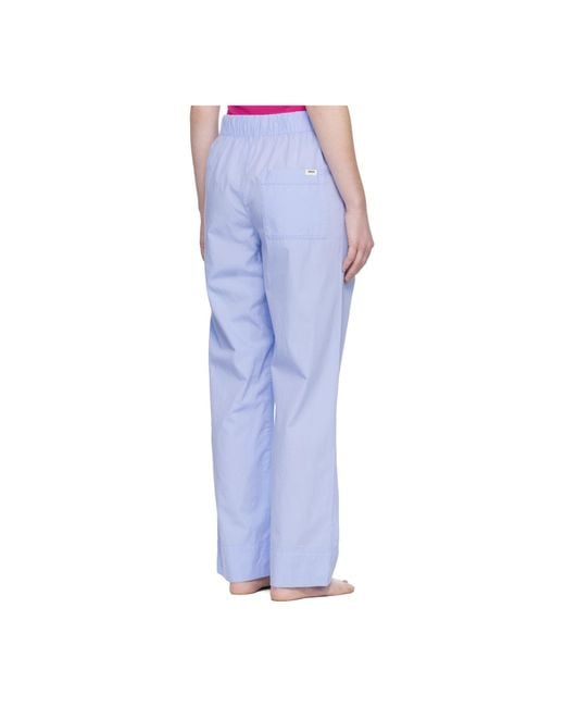 Tekla Blue Drawstring Pajama Pants