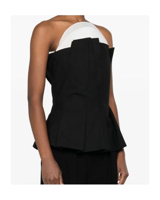 Rohe Black Pleated Bustier Top