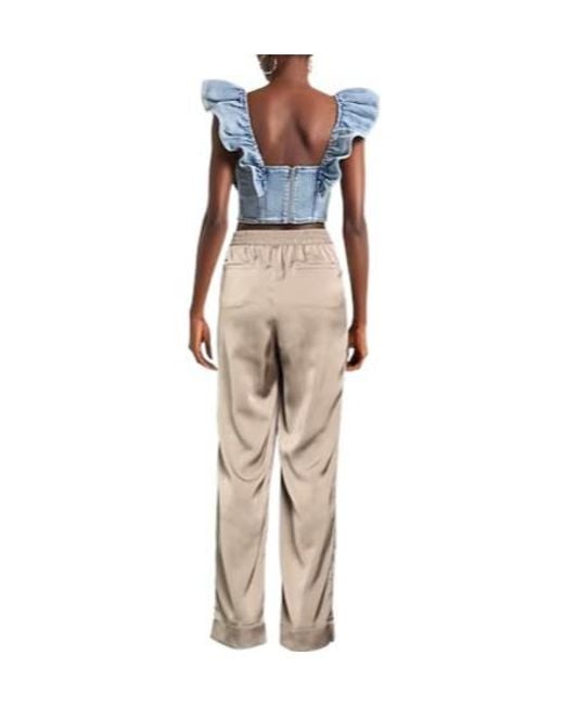 MAX&Co. Natural High-Waisted Straight-Leg Long Pants