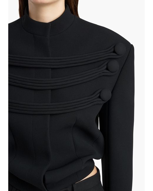 Khaite Black York Jacket With Cord Embroidery