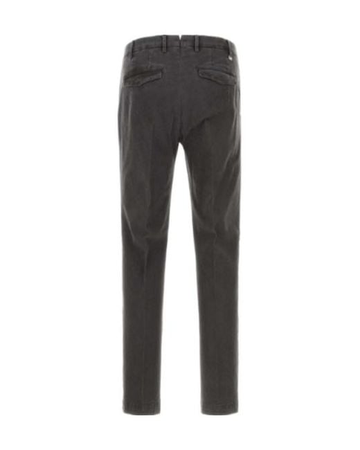 Pt Pantaloni Gray Casual Trousers With Belt Loops for men