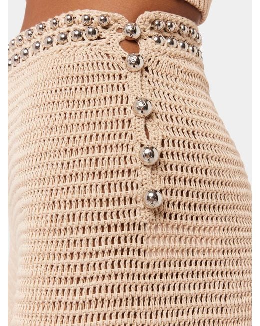 Rabanne Natural Flared Knitted Trousers