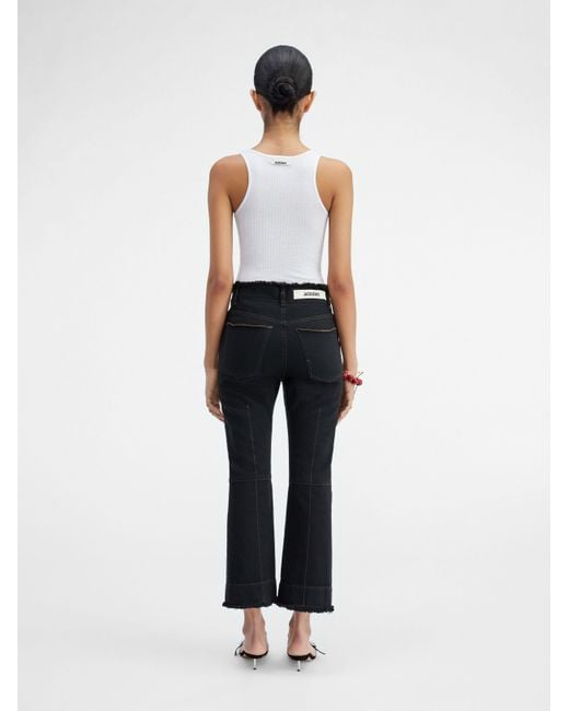 Jacquemus Black Frayed Cropped Jeans