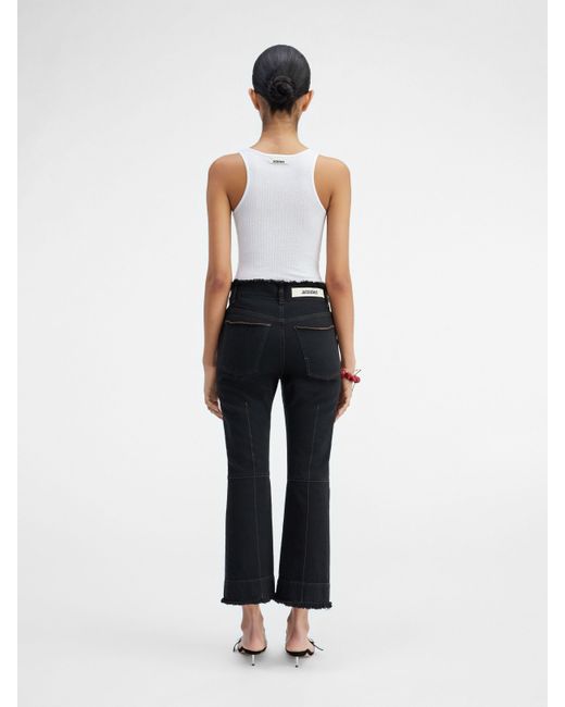 Jacquemus Black Frayed Cropped Jeans