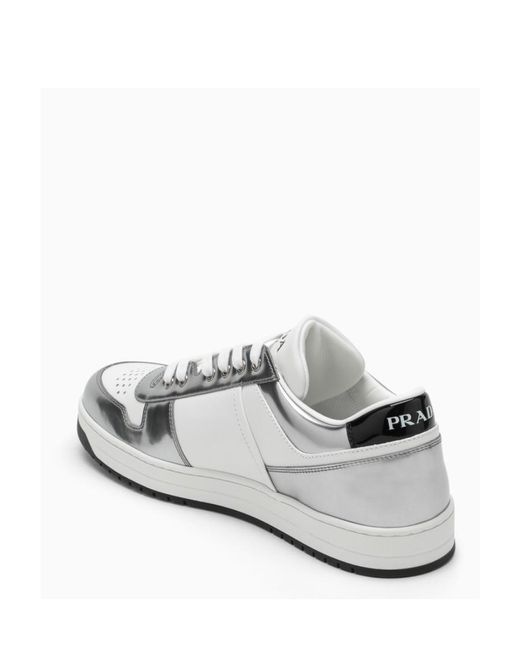 Prada White Downtown Leather Sneakers for men