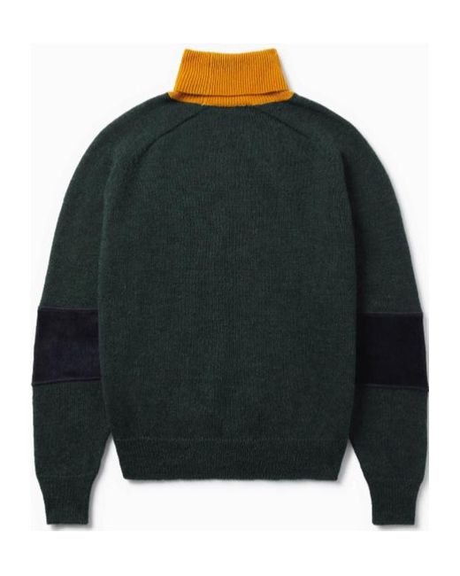 1989 STUDIO Green Contrast Turtleneck Sweater